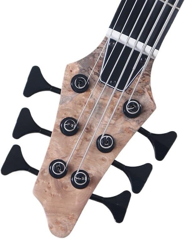 6-String Electric Bass Guitar, 43-Inch Neck-Through, Active Pickups, 24 Frets,Canada Maple Neck