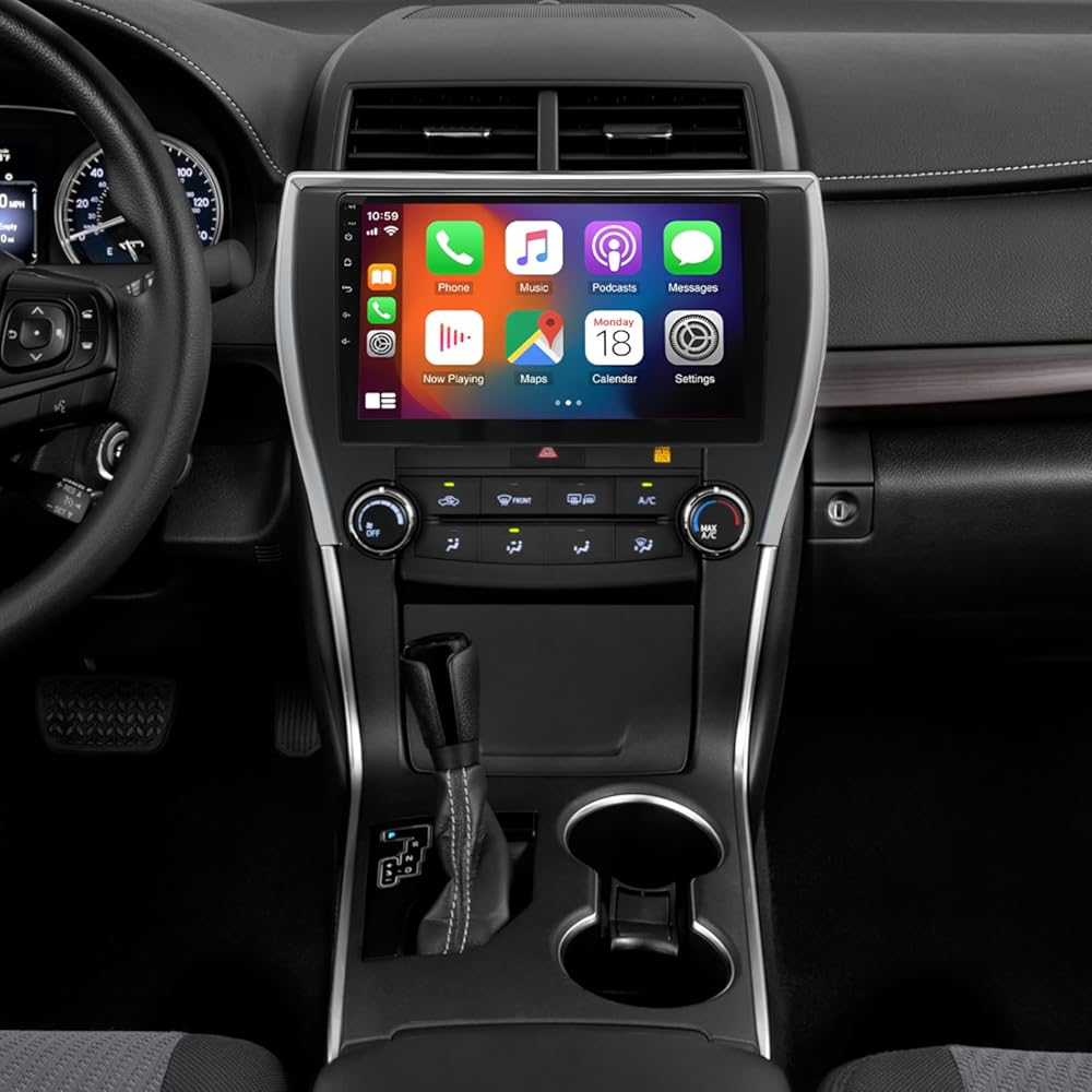 2+32G 10In Car Stereo for Toyota Camry 2015-2017 w/GPS Navigation with Carplay w/Android Auto Double Din Touchscreen Car Radio Receiver Backup Camera