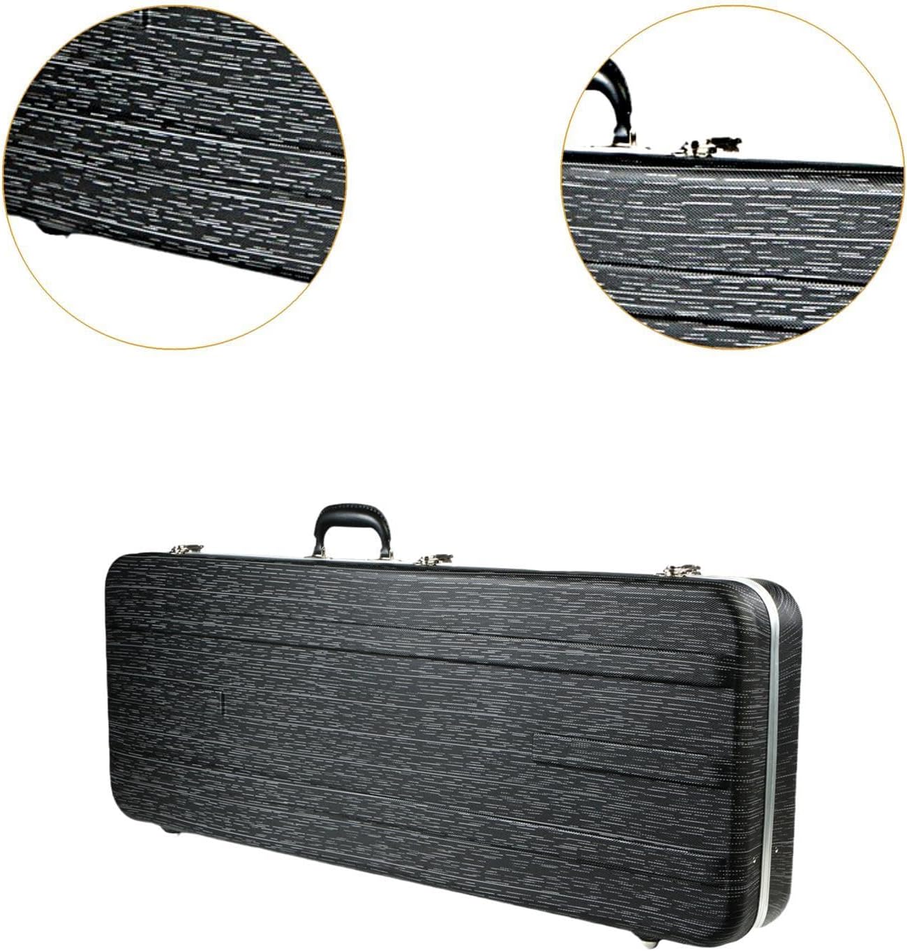 Electric Bass Case Hard Shell Shock Resistance, Waterproof Locking Latch with Handle, Sturdy Carrying, for Electric Guitar, S