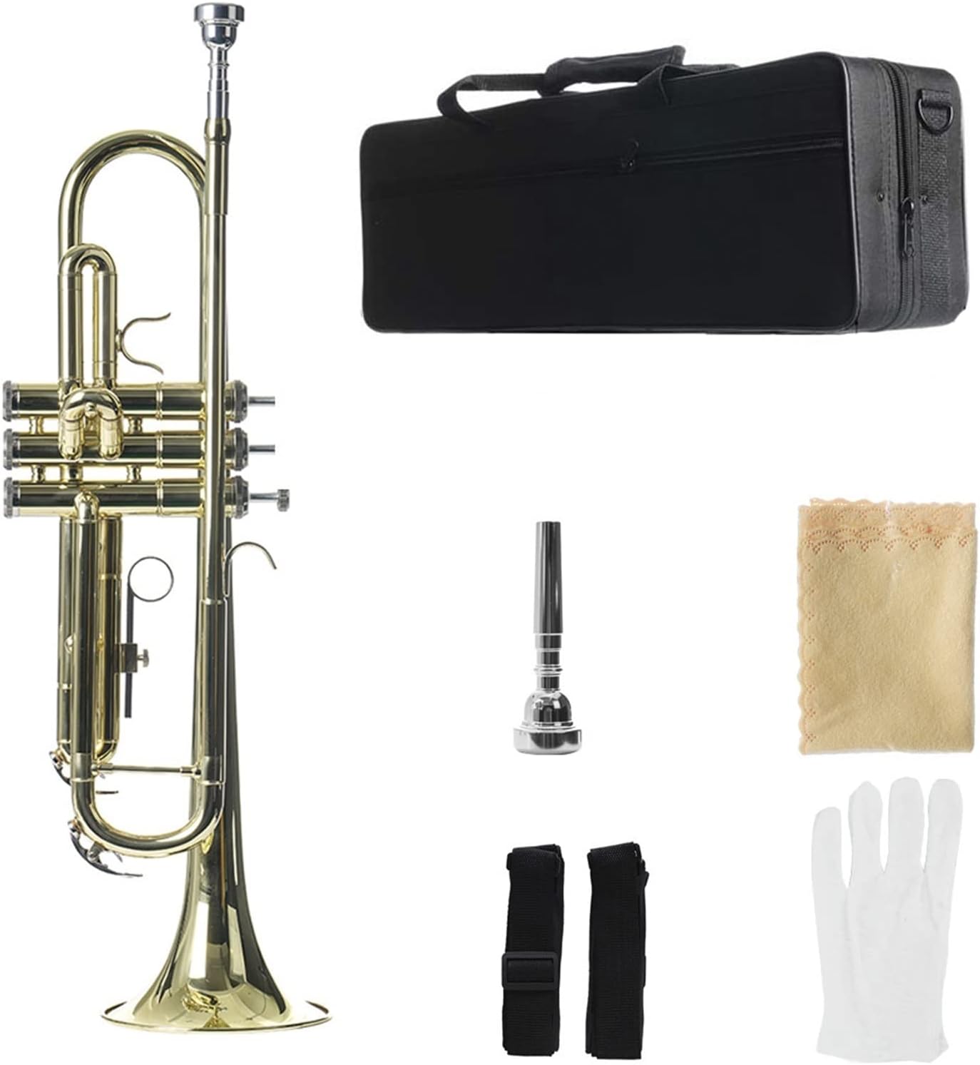 TSTS Golden Trumpet Instrument Playing Grade Children's Adult Wind Band B-Flat Brass Trumpet Instrument Professional Trumpet