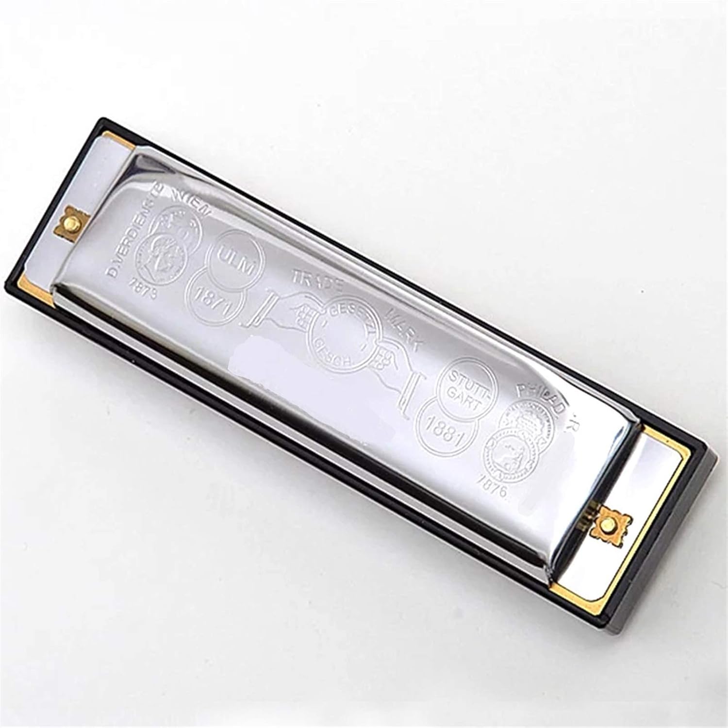 Harmonica Diatonic Harmonica 10 Hole Mouth Organ ABS Comb Blues Harp Key C Musical Instrument (Color : Silver Key EB)