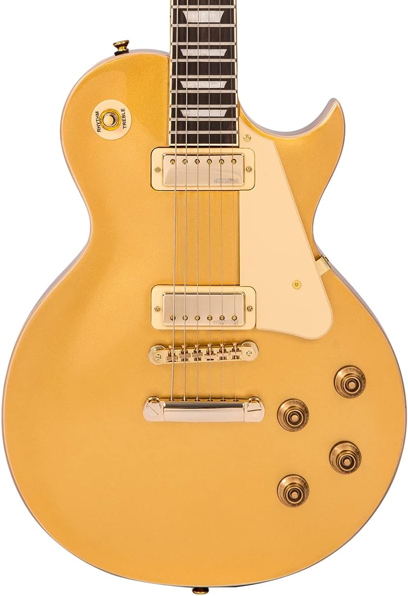 VINTAGE Electric Guitar, Right, Gold Top (V100MGT)