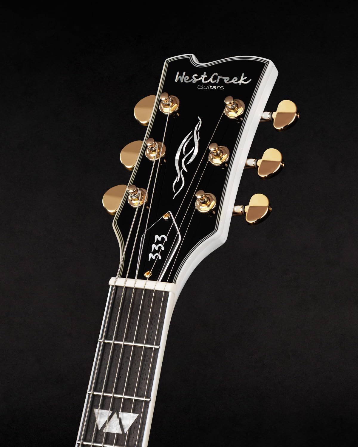 WestCreek 333 Electric Guitar, Semi Hollow Body Jazz Electric Guitar, Alnico Humbucker Pickups, Rosewood Fretboard, Maple Neck, Rounded End Frets, Maple Body, Full size (Polar White)