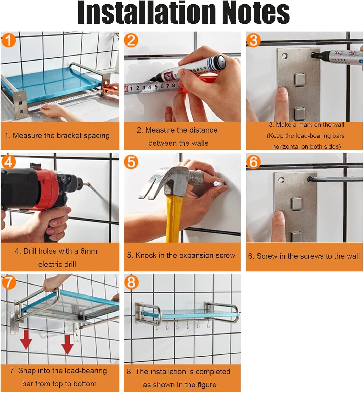 Stainless Steel Shelf Metal Floating Shelving, Wall Mount Microwave Bracket, Kitchen lectric Oven Holders Spice Rack Organizer, Restaurant/Garage/Bathroom Multifunctional Storage Shelves