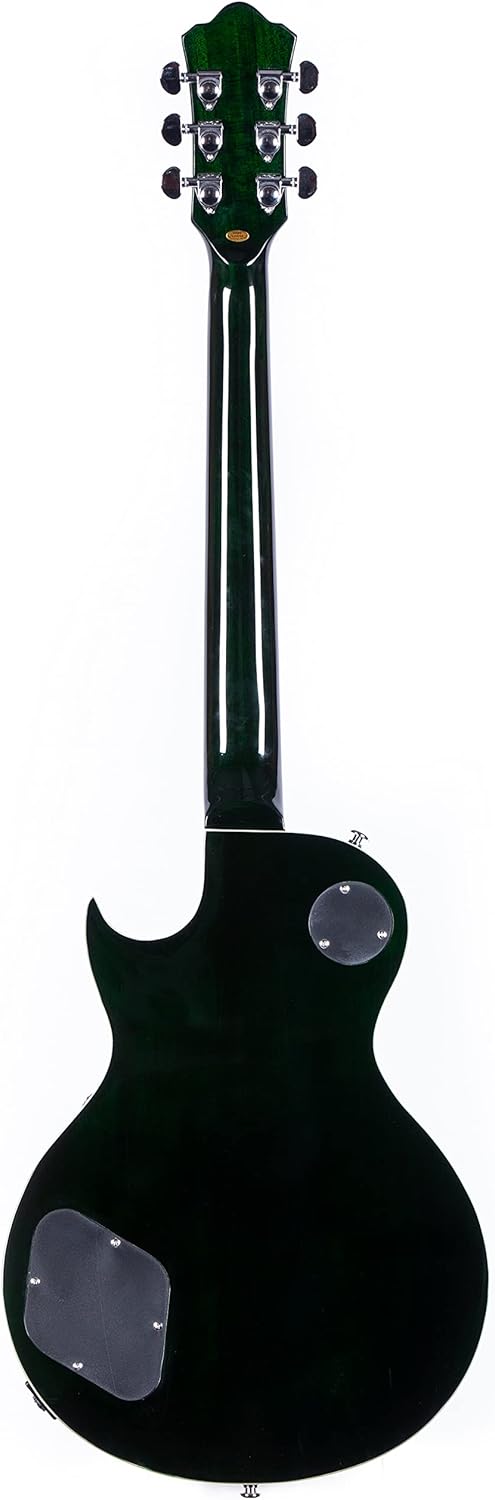 Electric Guitar,6 String Solid LP style Electric Guitar, Mahogany Body and Neck, Rosewood Fretboard, for Adults Professional Electric Guitar (Green)