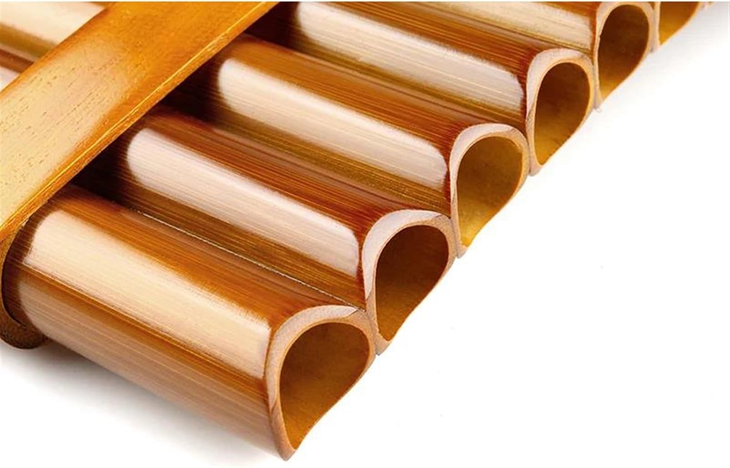 pan flute for beginners 15 Pipes Brown Pan Flute G Key Pan Pipes Woodwind Instrument Chinese Traditional Musical Instrument Pan Flute (Color : Left)