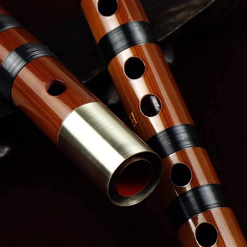 G, F, E, D, C Key Bitter Bamboo Flute Dizi, Traditional Handmade Chinese Musical Woodwind Instrument Study Level(Color:C)