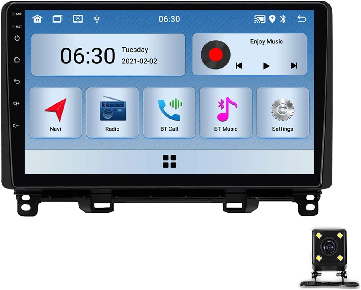 Double Din Car Stereo Radio Compatible with Mirror Link/Carplay/Android Auto, 9-Inch Touchscreen for Honda Fit Jazz 2020~2022 Support Steering Wheel Control, DSP, FM Car Radio