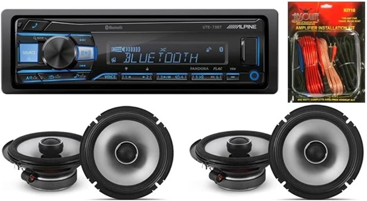 Alpine UTE-73BT in-Dash Digital Media Receiver Bluetooth & 2 Pair S2-S65 6.5