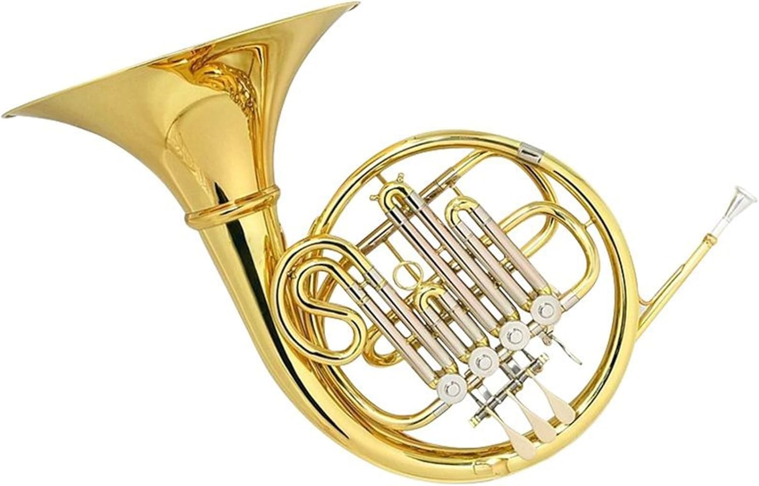 Brass French Horn French Horn Instrument B Flat Mouth Single Four-button B Flat/F Double French Horn(Single)