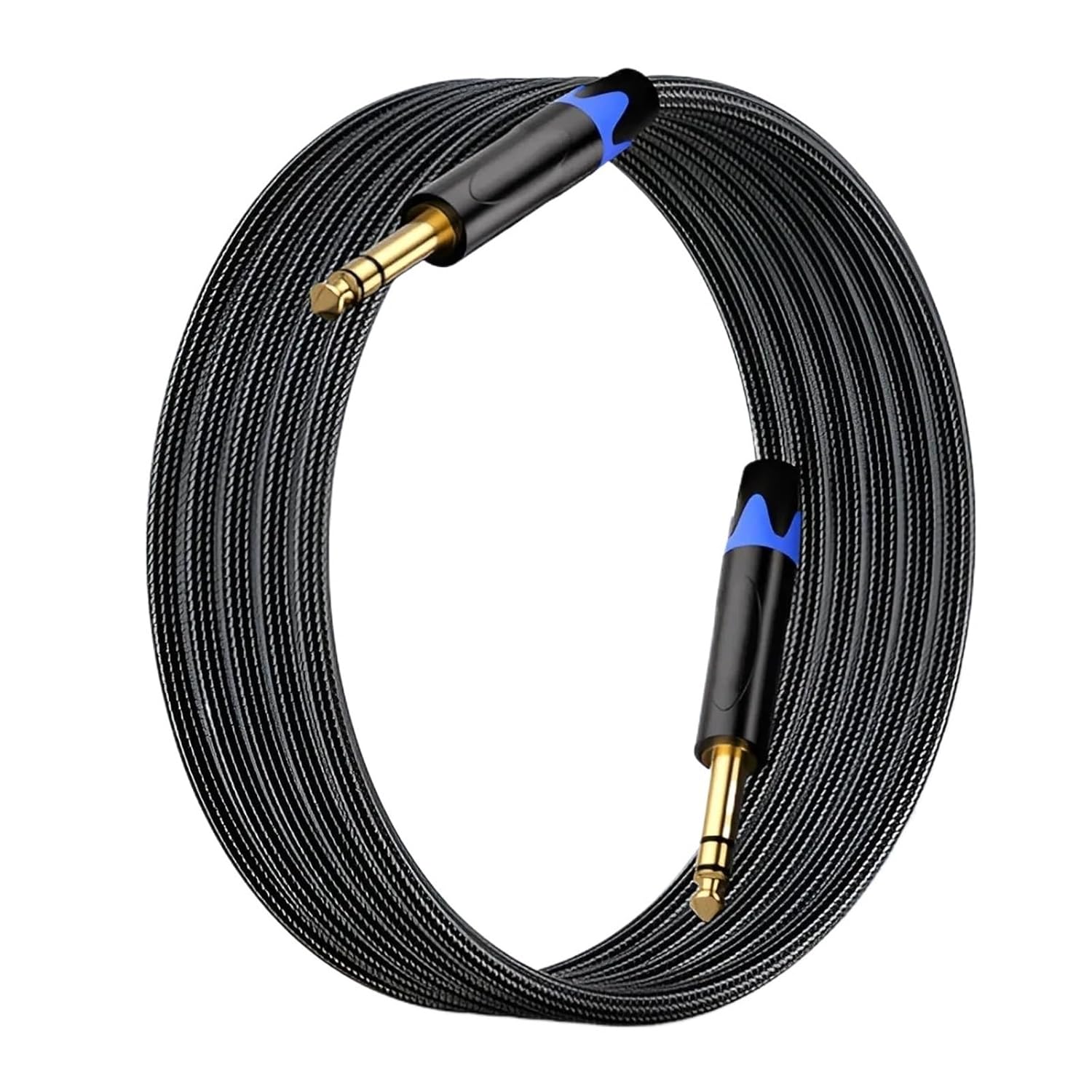 6.35mm TRS Guitar Cable Heavy Duty 1/4 Inch Male to Male Stereo Jack Balanced Audio Path Cord Interconnect Cable(12m)