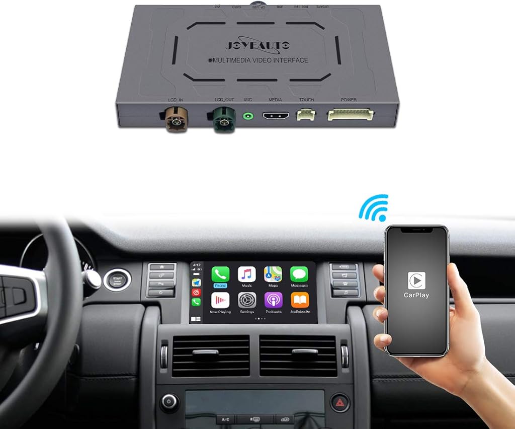 JOYEAUTO Wireless Carplay Retrofit Kit Receiver for Land Rover/Jaguar Discovery Sport F-Space Harman, Wireless CarPlay Decoder Support Android Auto, Mirroring, Rear View, USB Drive