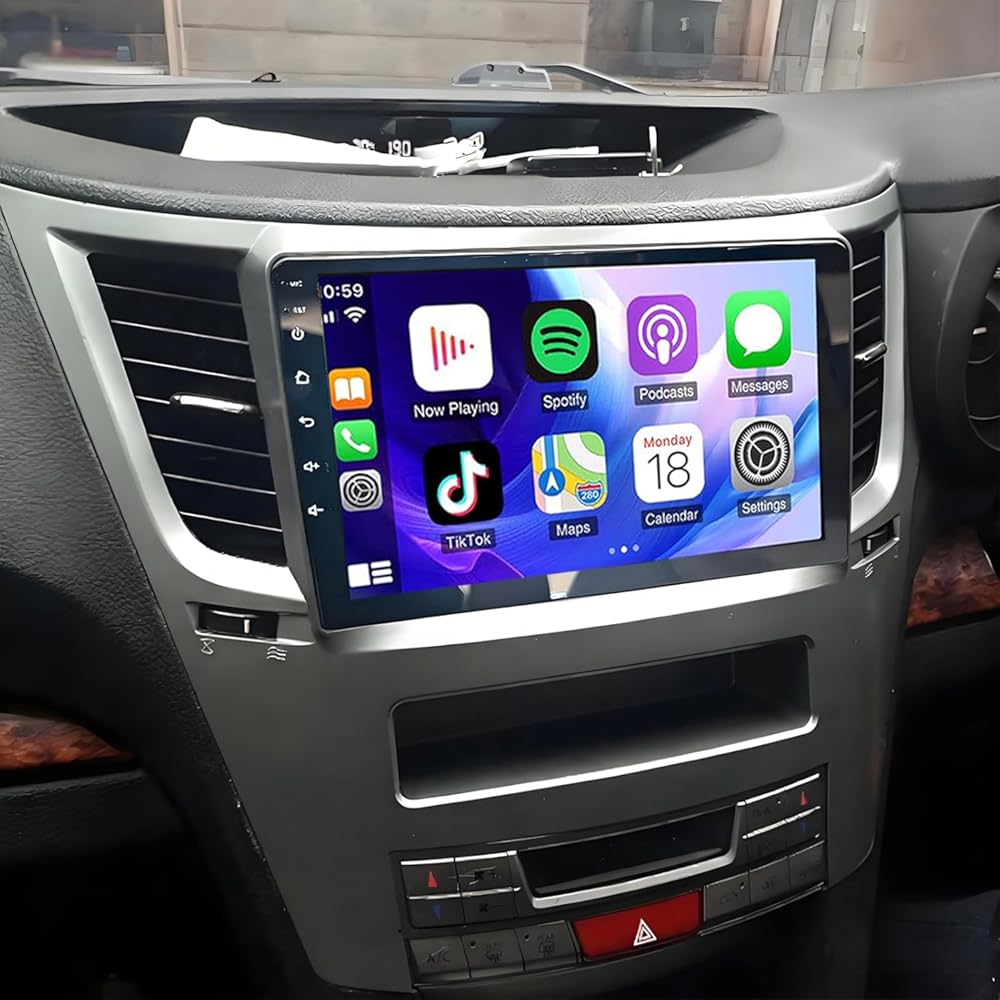 Android 14 Car Stereo Radio for Subaru Outback Legacy 2009-2014,9'' Touch Screen Car Radio with Wireless Carplay Android Auto,4G+64G Carplay Stereo Screen with GPS Bluetooth FM WiFi Backup Camera MIC