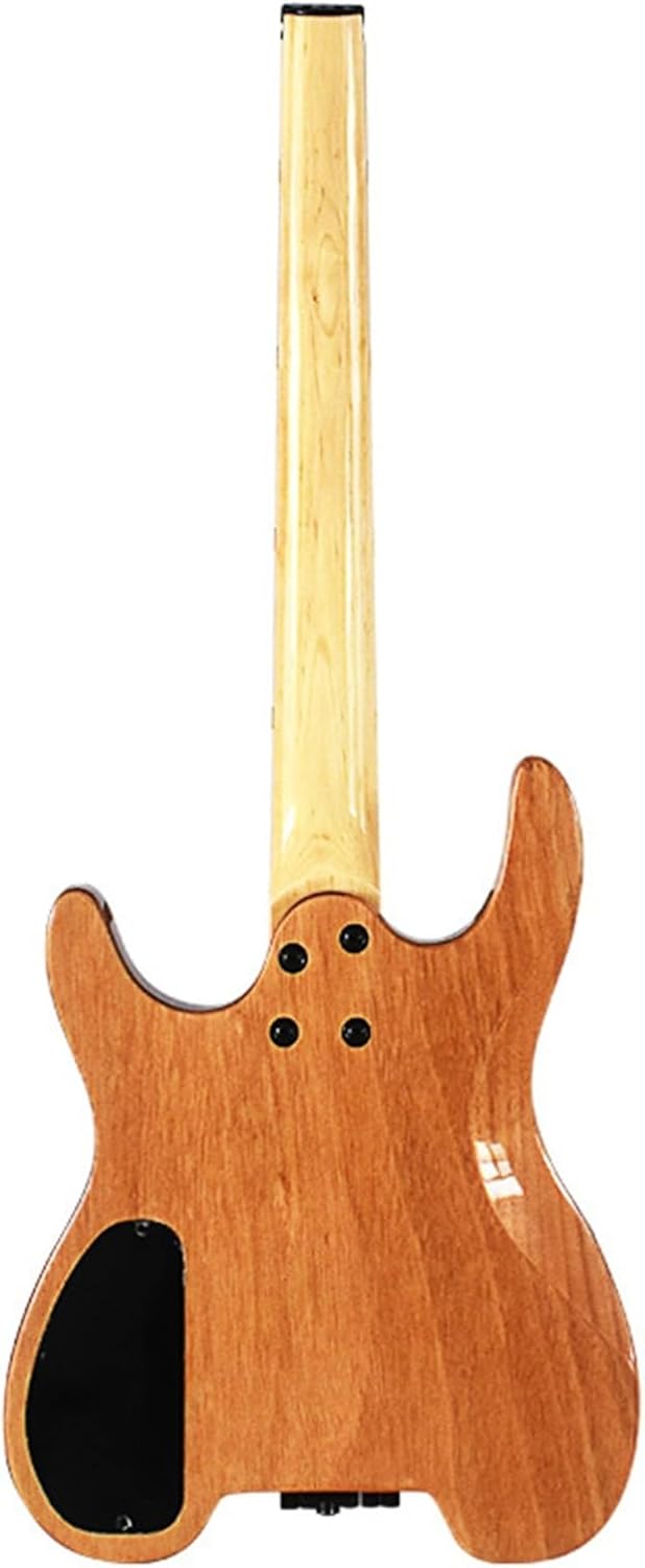 VENEKA Headless Electric Guitar 6-String Headless Electric Guitar Mahogany Body Mahogany Neck Rosewood Fretboard with Black Hardware
