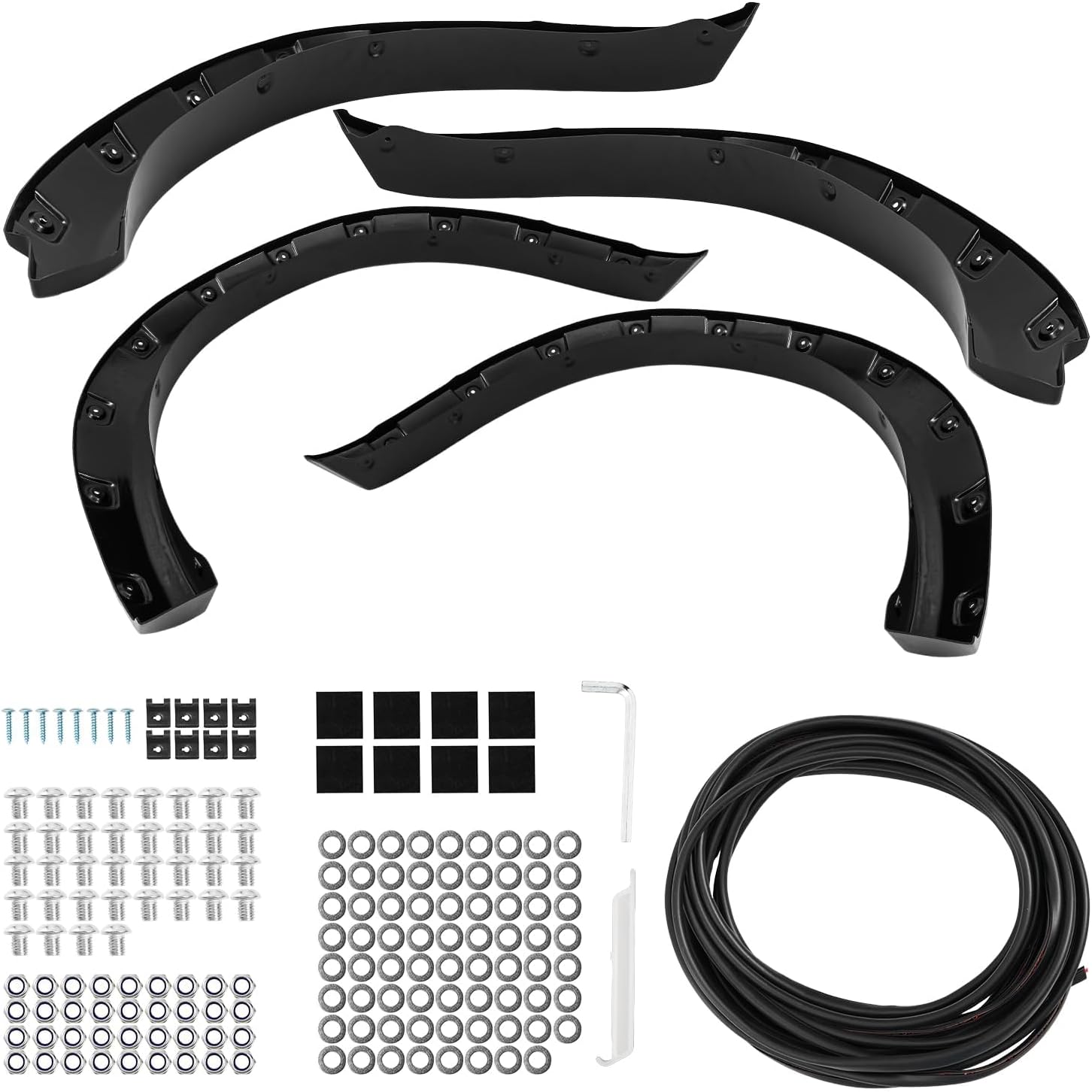 PHILTOP Fender Flare, Compatible with 2009-2018 Ram1500; 2019-2020 1500 Classic Paintable Smooth Matte Black Wheel Flares Set - 4Pcs