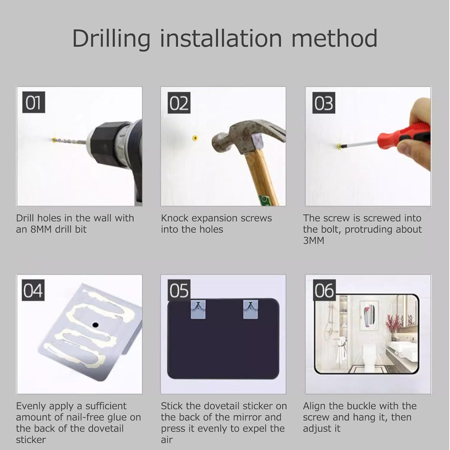 MEULE Upgrade Your Bathroom Modern Industrial Wall Mount Mirror - Brush Metal Frame, Rounded Corners, and Premium Glass 75×120cm B