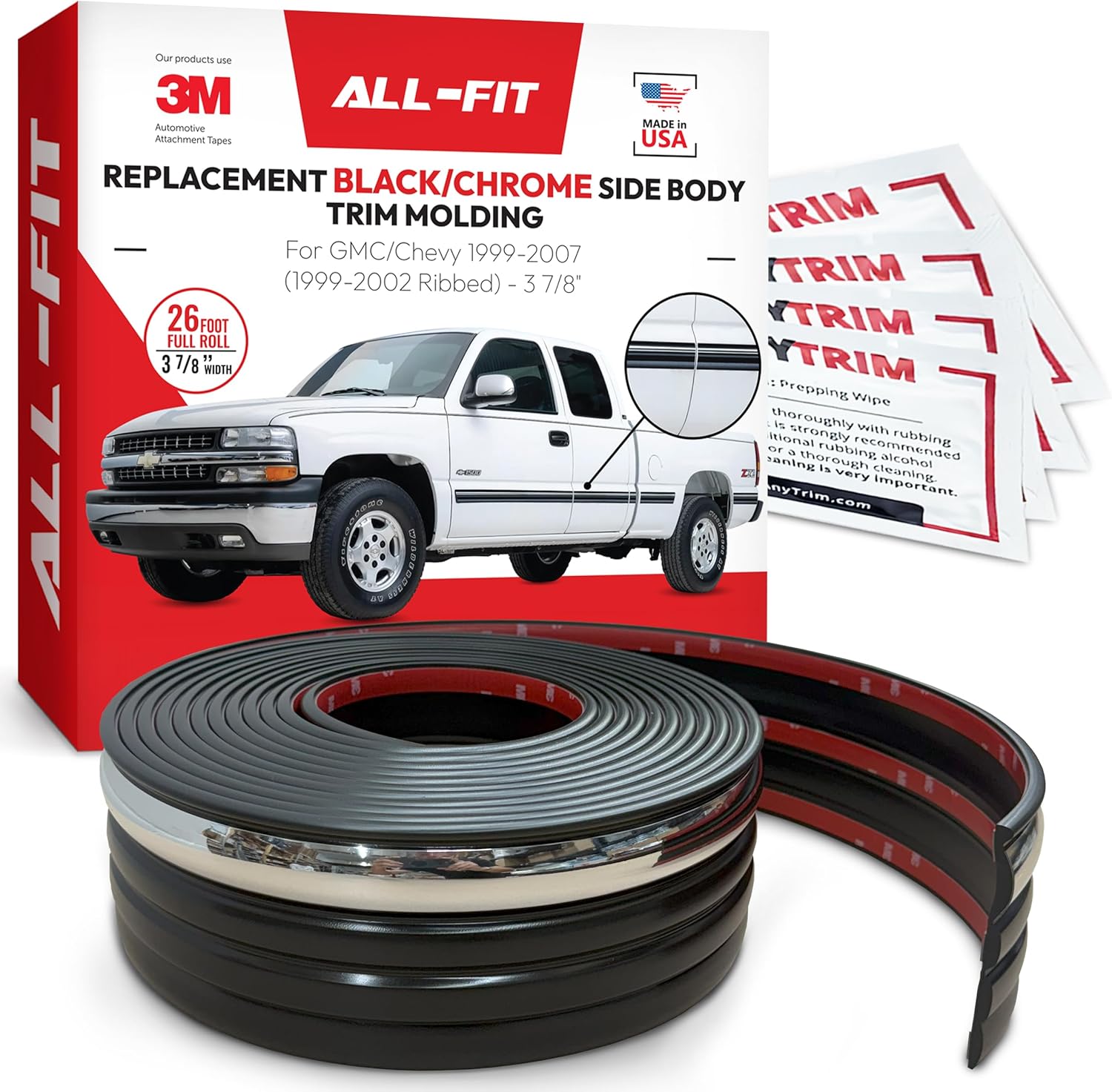 All-Fit Automotive Replacement Body Side Molding (3 7/8