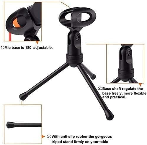 Recording Microphone,3.5mm Cable Stereo Microfone for Podcast Singing Recording Mic with Desktop Tripod