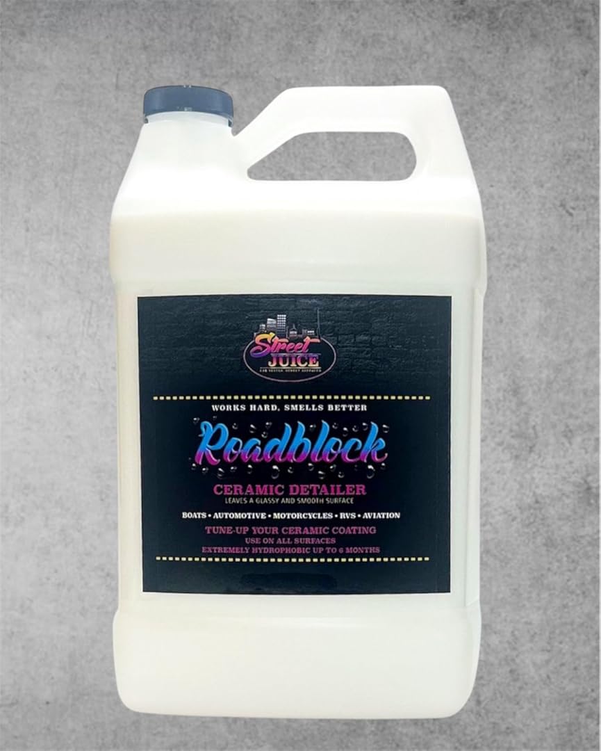 Roadblock RB-1 Street Juice Products SiO2 Ceramic Detailer Safe for Cars, Trucks, SUVs, Motorcycles, RVs & More, 128 fl oz