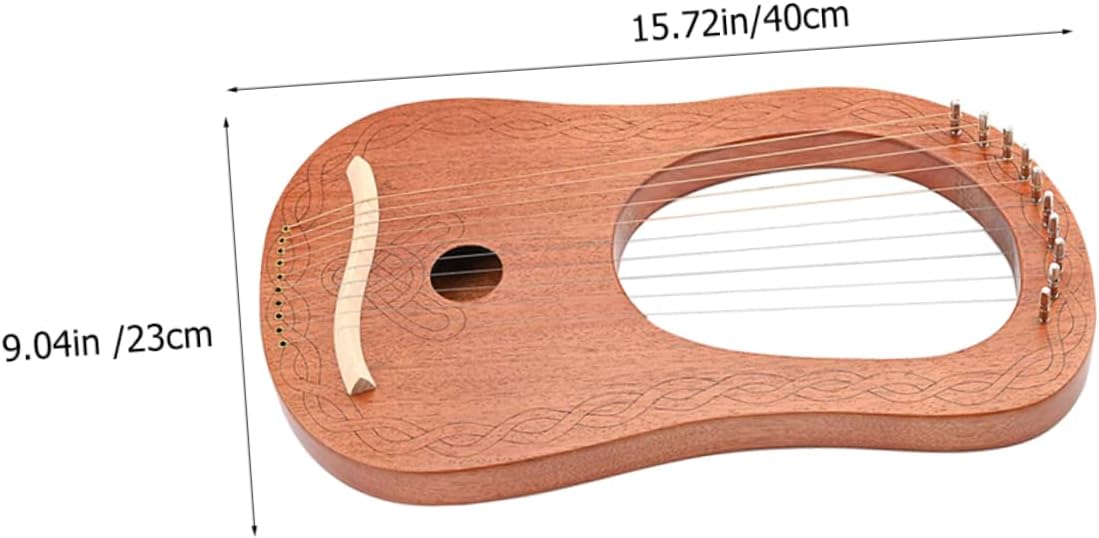 10 Stringed Wooden Harp Lap Harp for Musician for Boys and Girls Adults and Beginners