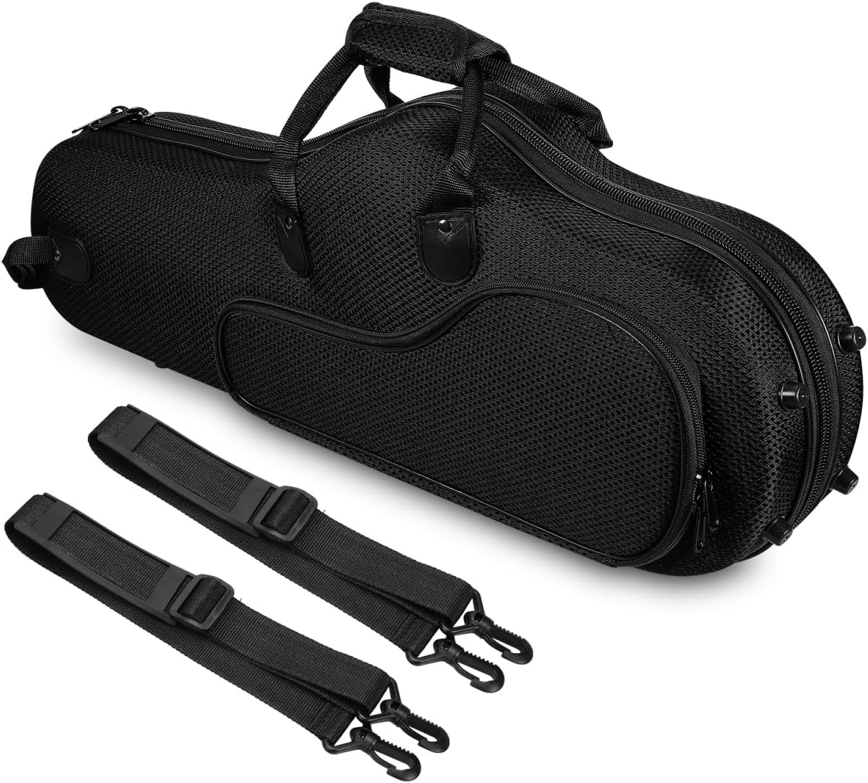 Vaguelly Alto Saxophone Case, Oxford Alto Sax Lightweight Gig Bag Backpack with Padding, Shoulder Strap, External Pocket, Saxophone Carrying Bag, Black