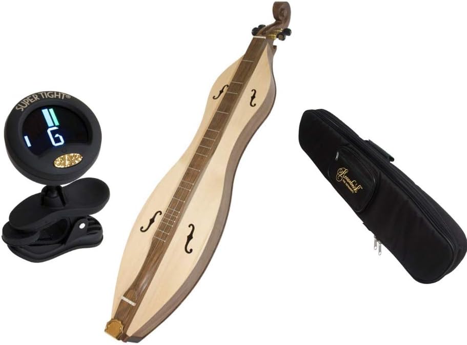 Includes: Roosebeck Emma Mountain Dulcimer 4-String F-Holes - Walnut & Spruce + Mountain Dulcimer Gig Bag Case + Snark Clip-On Chromatic Tuner