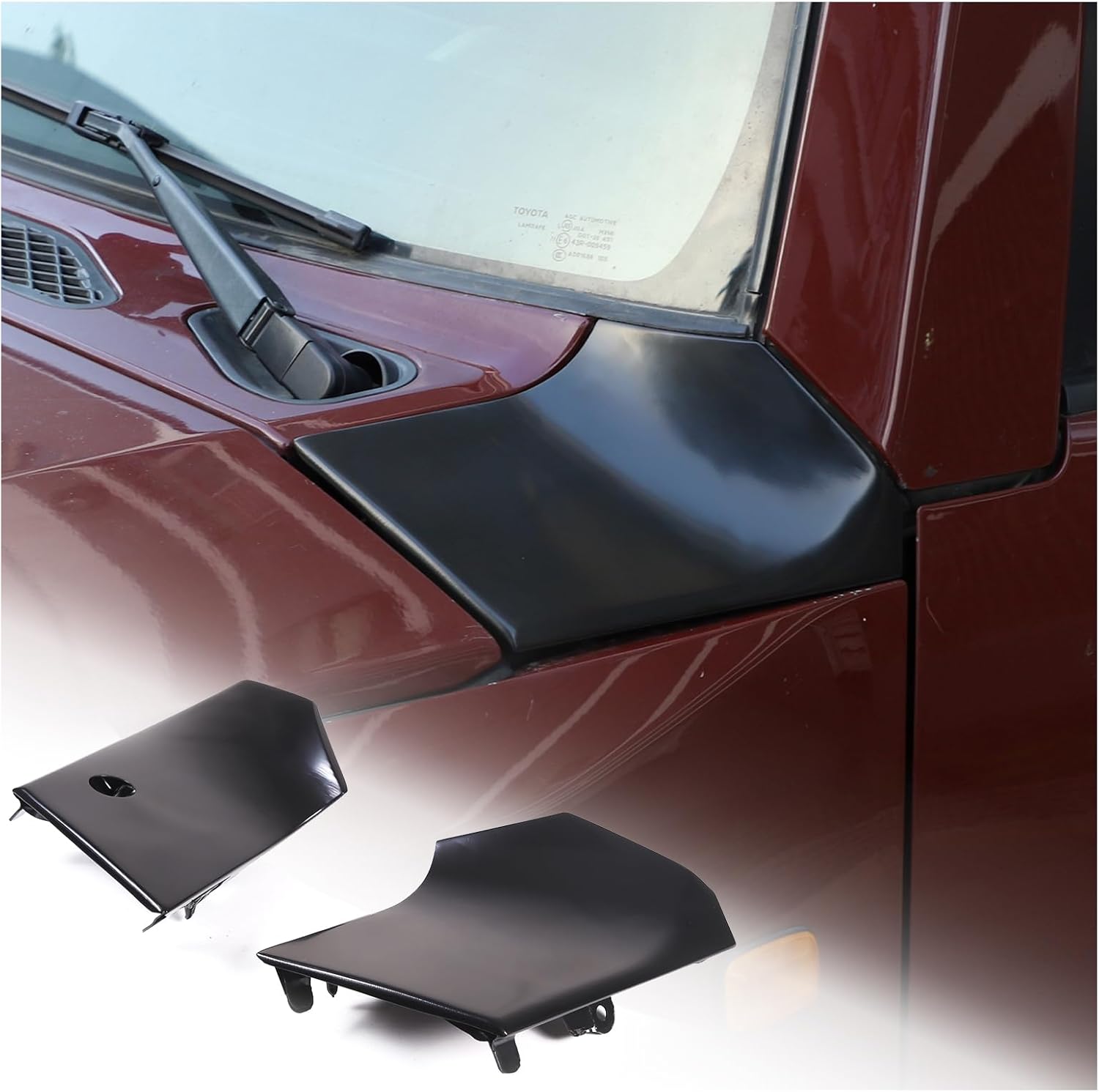 LLKUANG Car Black Cowl Body Armor Outer Cowl Covers Side Corner Guards for Toyota FJ Cruiser 2007-2021,Engine Side Corner Guards Replacement