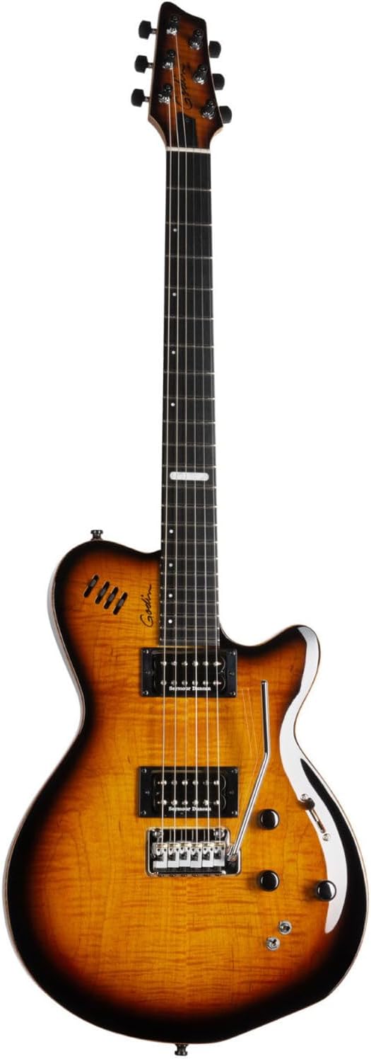 Godin LGXT Solid Body 3-Voice Electric Guitar (Cognac Burst AA)