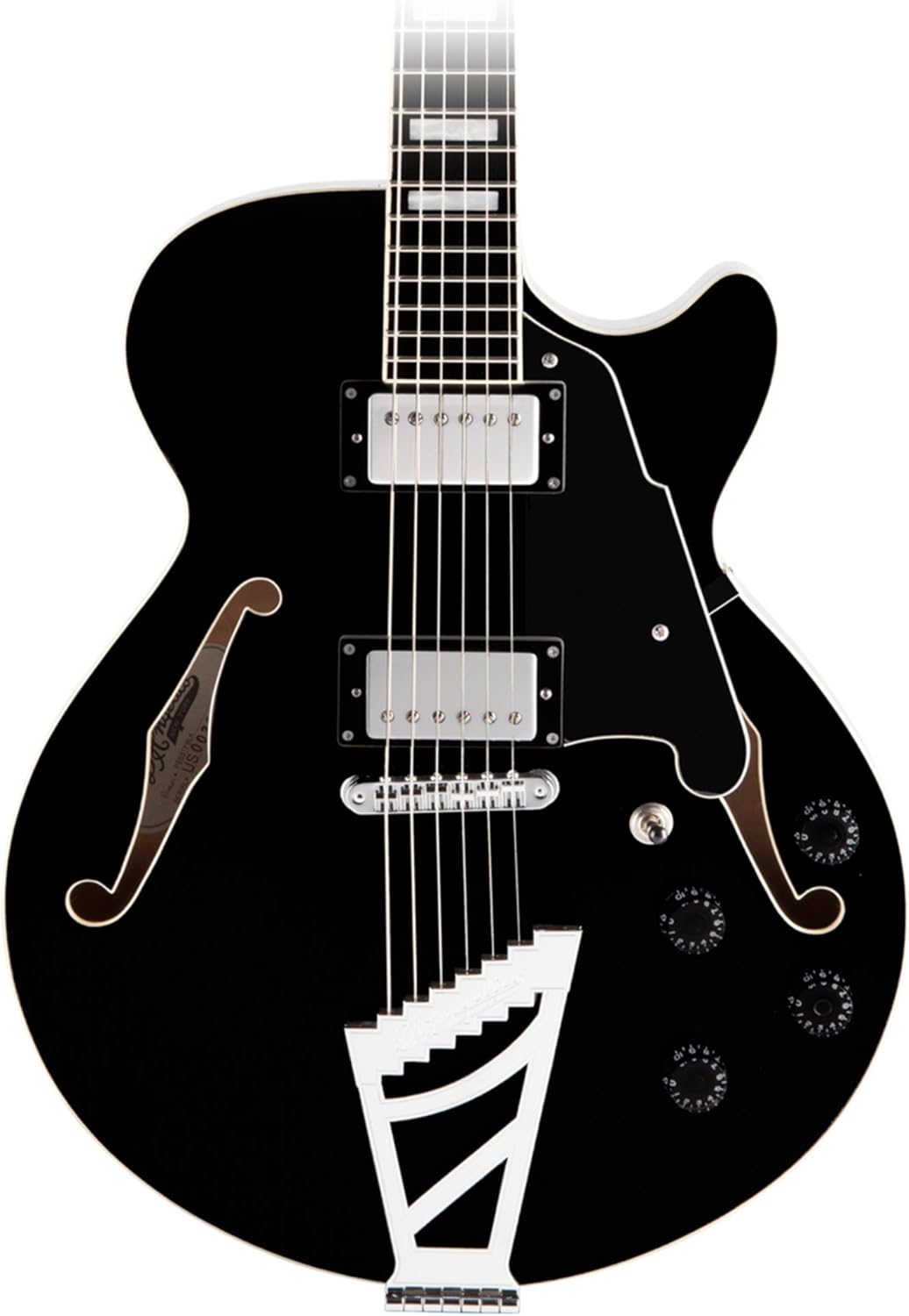 D'Angelico Premier SS Semi-Hollow Electric Guitar w/ Stairstep Tailpiece - Black