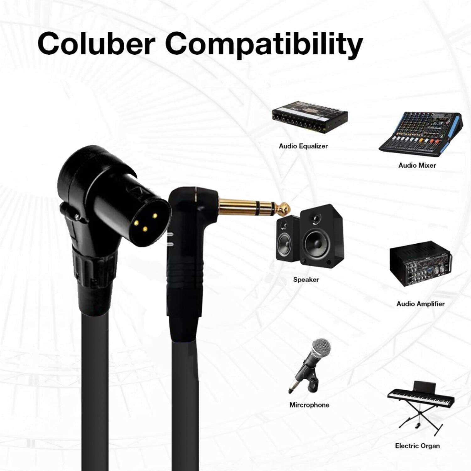 COLUBER CABLE Right Angle XLR Male to Right Angle 1/4