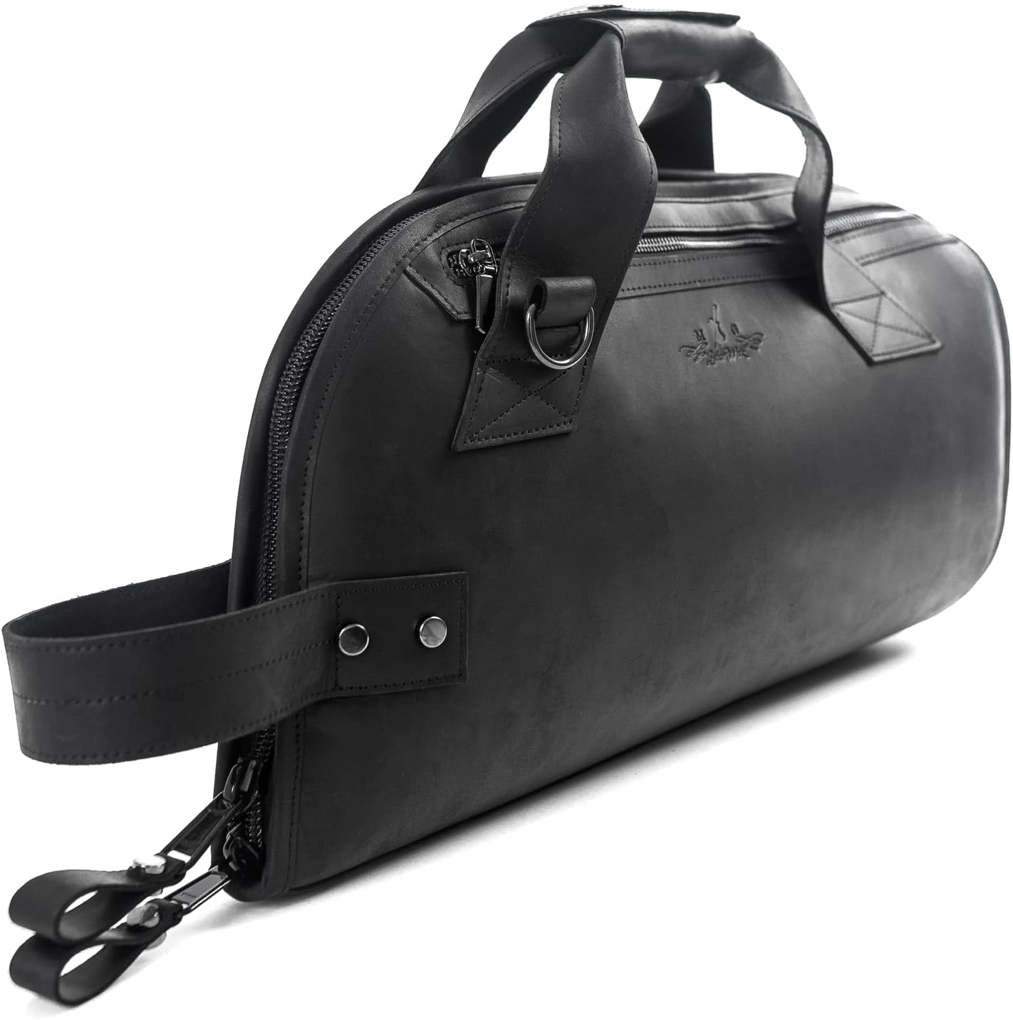 Leather Gig Bag for Cornet & Piccolo Trumpet - Fully Padded, Lightweight, Water-Resistant, w. Shoulder Strap & Handle. Accessory Pocket, Reliable Protection Instrument Case Storage (Cornet, black)