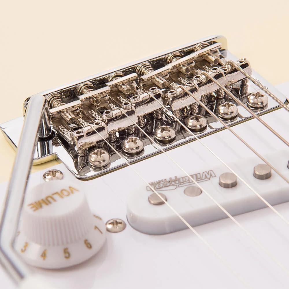 VINTAGE Electric Guitar, Right, White (V6VW)