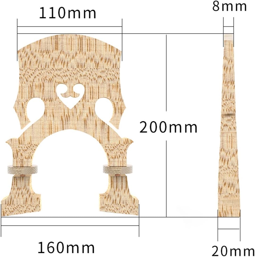 Violin Accessories Parts Adjustable 4/4 3/4 1/2 Double Bass Bridge Selected Maple Wood Bridge W/Screws for Upright Bass (Color : 4/4)