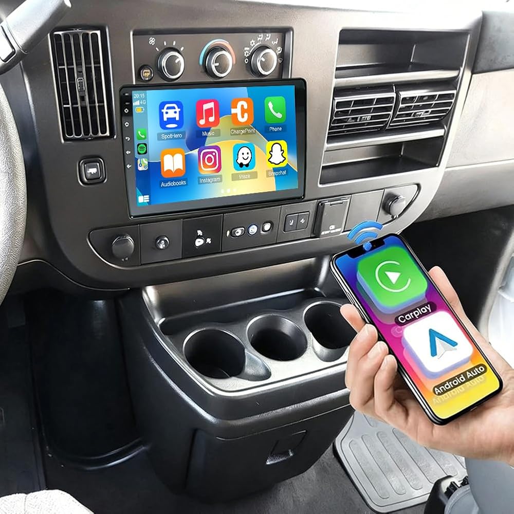 10.1 Inch IPS Touchscreen Android 13 Car Stereo for GMC Savana 2008 2009 2010 2011 2012 2013 with Wireless CarPlay & Android Auto Car Radio,Support WiFi 6, Bluetooth 5.4, Backup Camera, SWC
