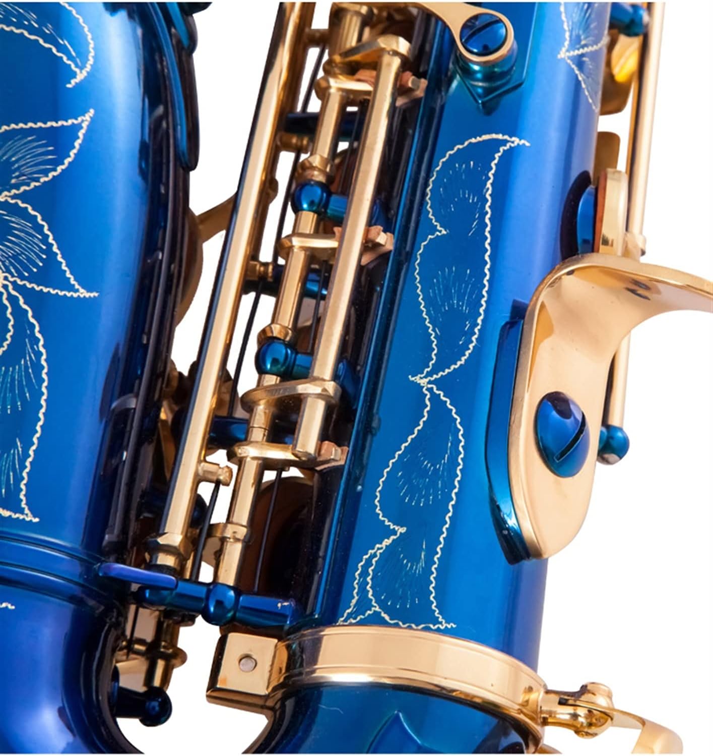 Brass Golden Carve Pattern Bb Bend Althorn Saxophone Saxophone Sax Pearl White Shell Buttons Wind Instrument Student Saxophone