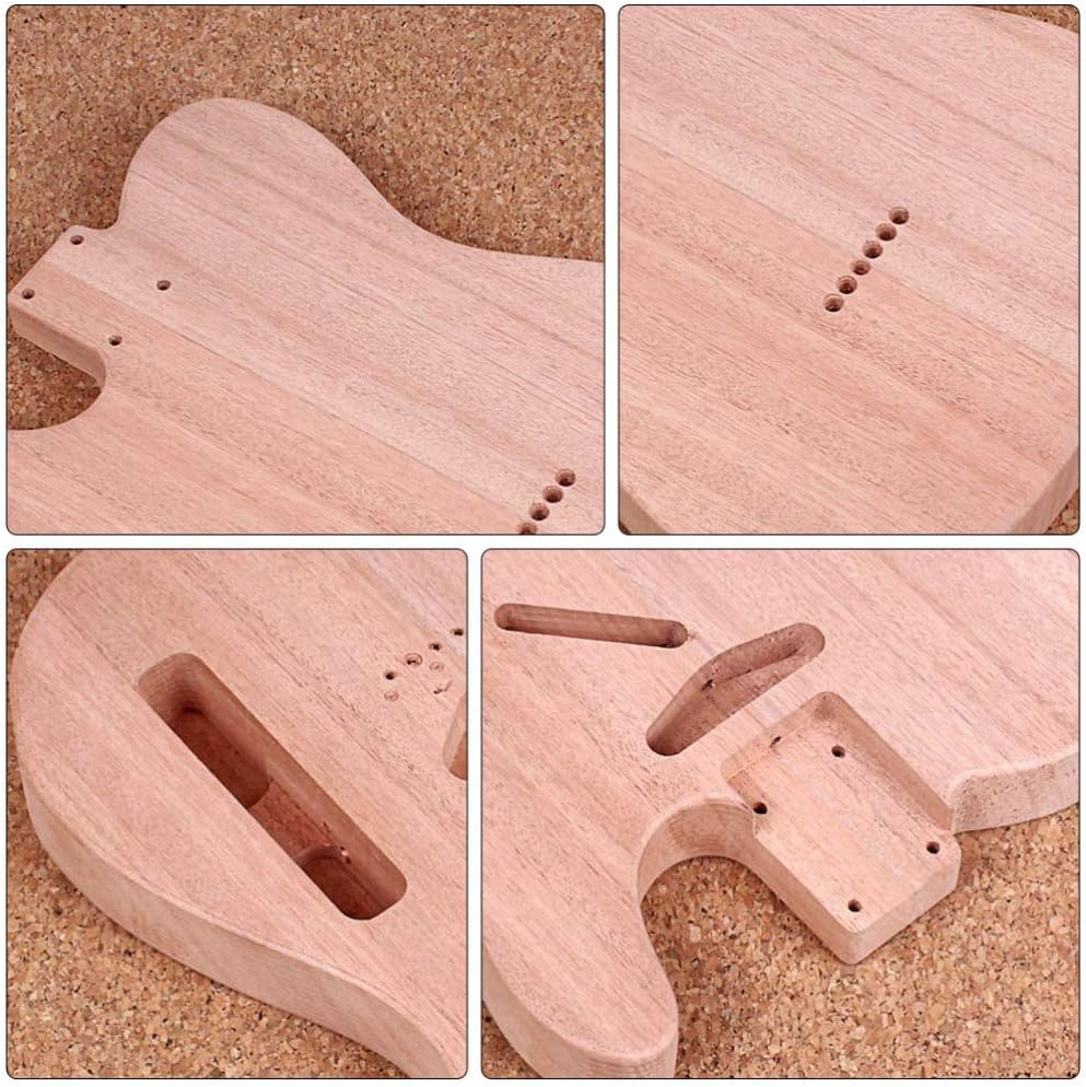 Milisten Guitar Body Replacement Body Unfinished Bass Wood Body Blank Guitar Body Kit Unfinished Body Guitar Accessories Guitar Kits Electric Guitar Bodies Basswood Wooden