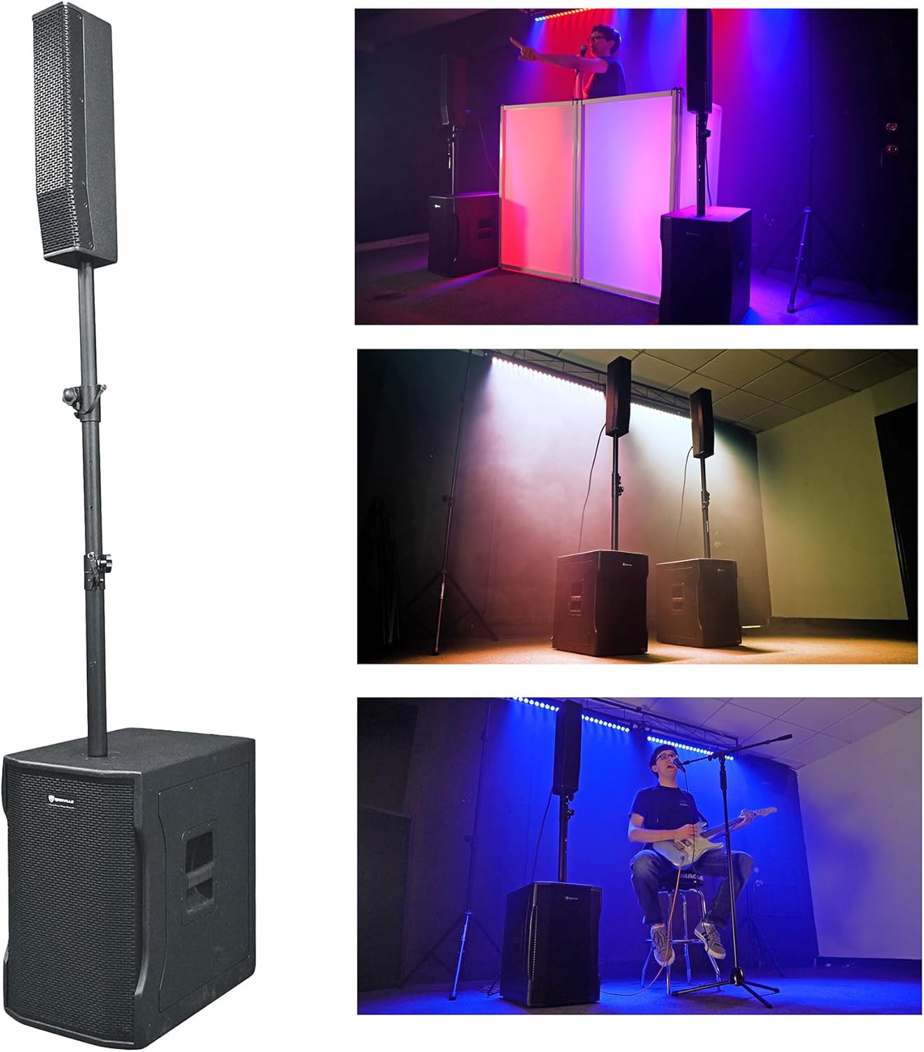 Rockville Bundle: (2) Titan Column 12 Pro/DJ Powered Array Speaker 12