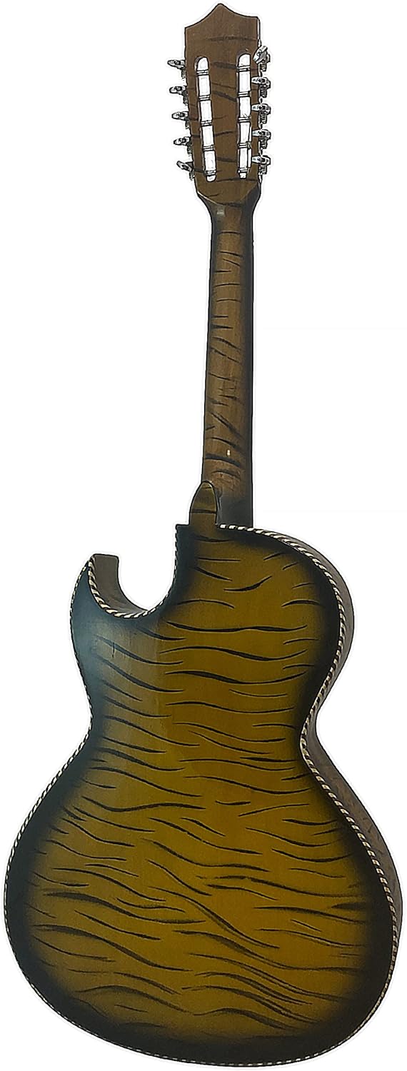 D'Luca Paracho 10-String Bajo Quinto Acoustic-Electric Right-Handed Tiger Yellow (DL-PQ1-EQ-TY)