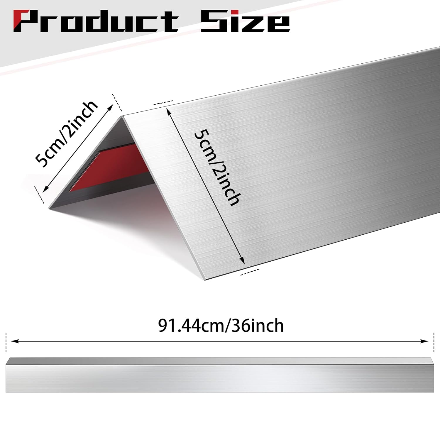 Therwen 10 Pcs 304 Stainless Steel Wall Corner Guards 2 x 2 x 36 Inch Self Adhesive Heavy Duty Corner Protector Trim with 90 Degree Angle for Wall Protection Metal Edge Guard