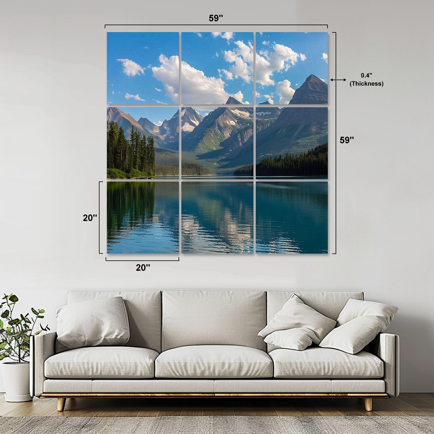 Art Acoustic Panels Self Adhesive Scenic view Glacier National Park 9 Packs Decorative Soundproof Wall Panels Large Sound Absorbing Panels for Home Office 60