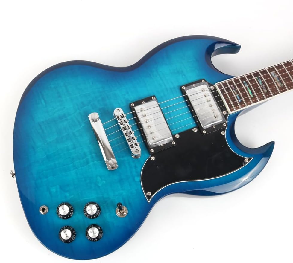 Fojill FSG-60 Electric Guitar Canadian Maple Neck Rosewood Fretboard Mahogany Body Stainless Frets(FSG-60BLR)