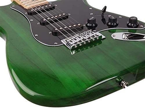 ST Stylish Electric Guitar with Black Pickguard Green