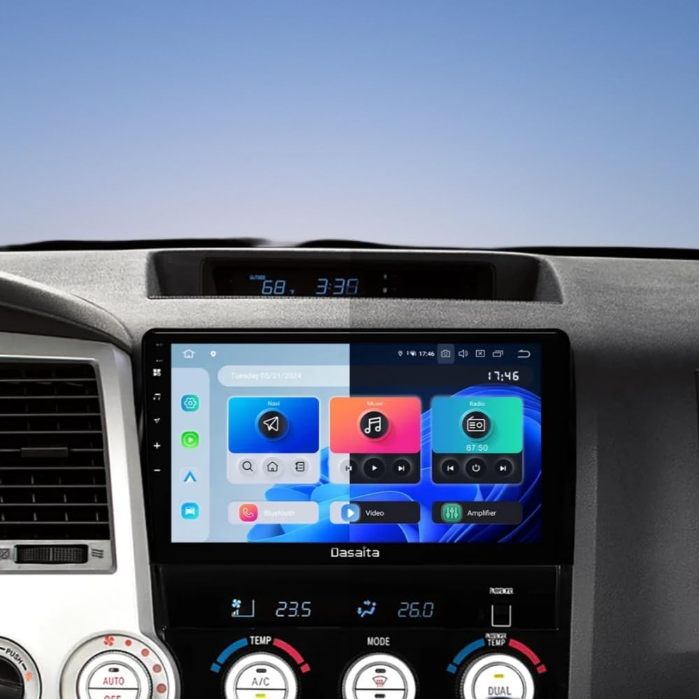 4+64G Double Din Car Stereo for Toyota Tundra 2007-2013 with Wireless CarPlay and Android Auto, 10 Inch IPS Touchscreen Android 13 Car Radio Support Bluetooth WiFi GPS SWC FM RDS Backup Camera