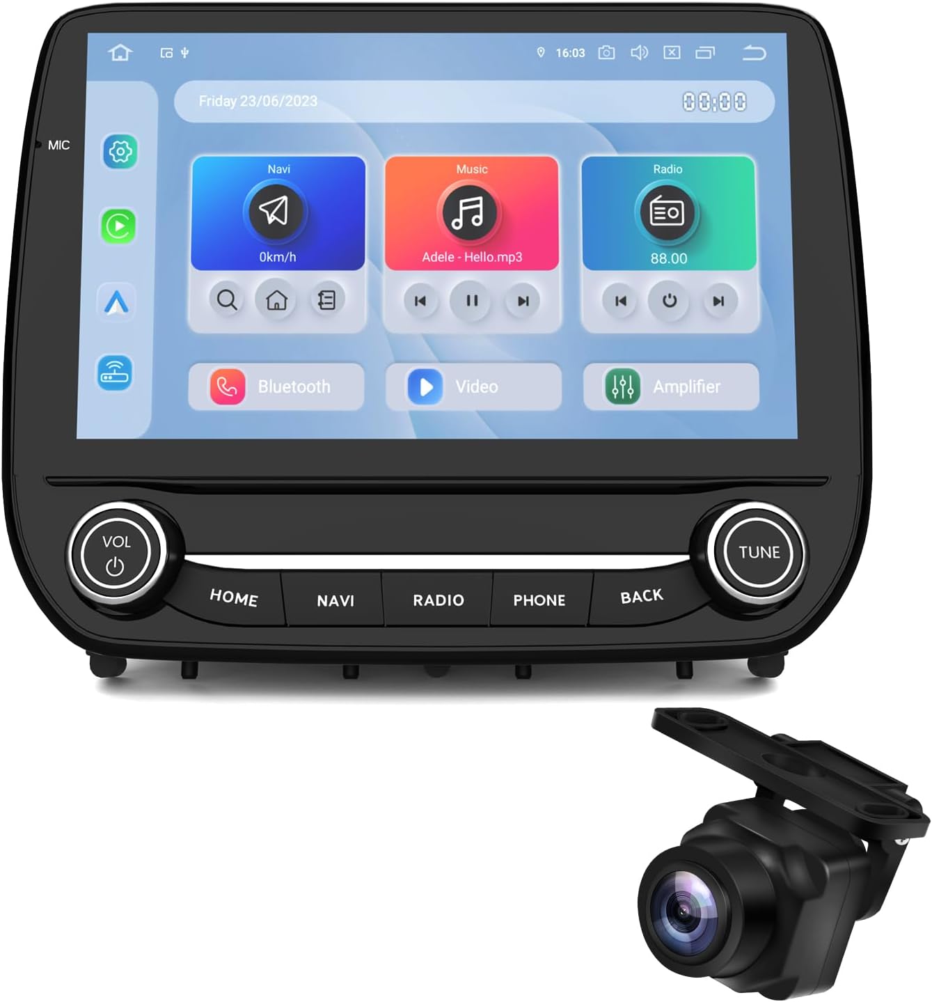 Dasaita 8GB+256GB Car Stereo Radio for Ford EcoSport 2018-2021 with AHD 1080P Camera, Universal Front or Rear View, Support Wireless Carplay Android Auto, 9'' Android 13 GPS Navigation Head Unit