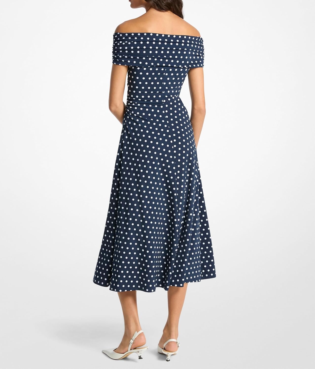 Michael Kors Womens Off Shoulder Twist Midi Dress