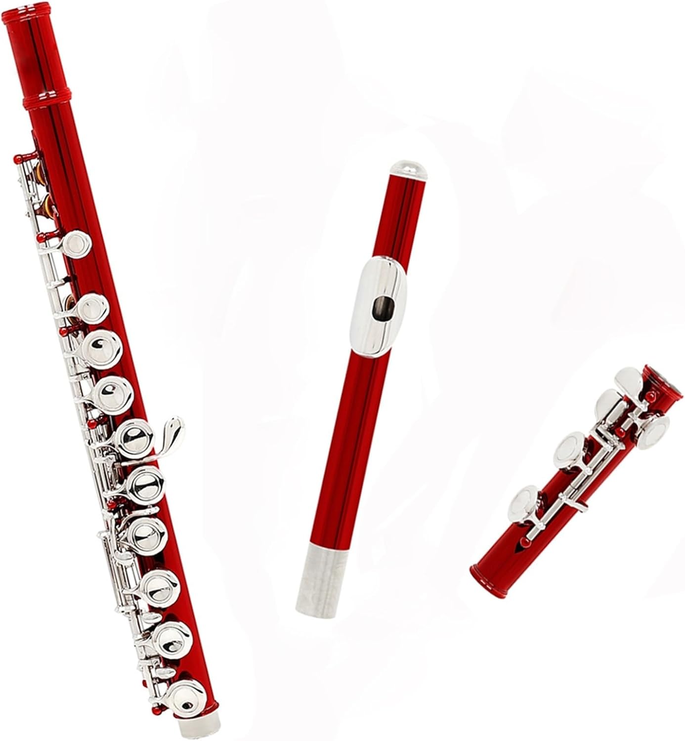 Flute 16 Hole Flute W/E Key Woodwind C Note Nickel Plated Silver Key Cupronickel Flute W/Music Box Flutes Musical Instruments
