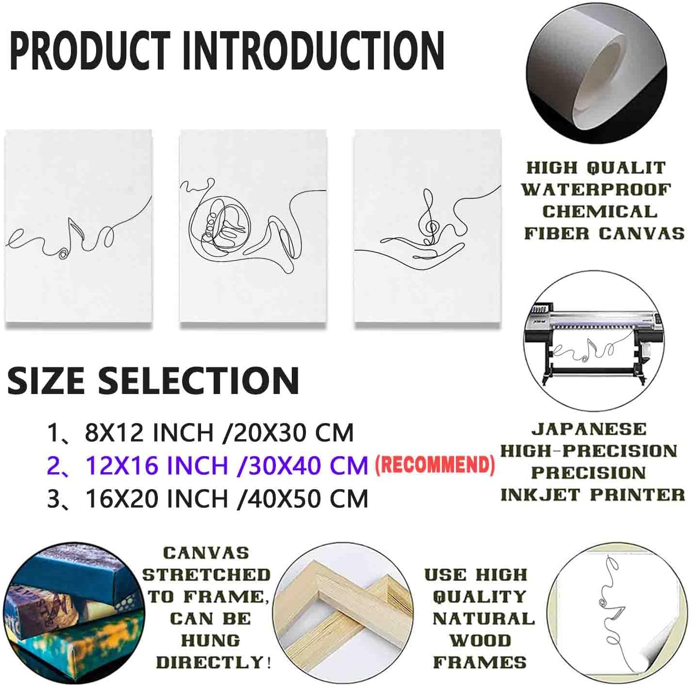 Minimalist French Horn Wall Art Set of Three,Elegant Line Art Prints for Home Decor,Ideal for Music Lovers,Gift for Any Occasion,16