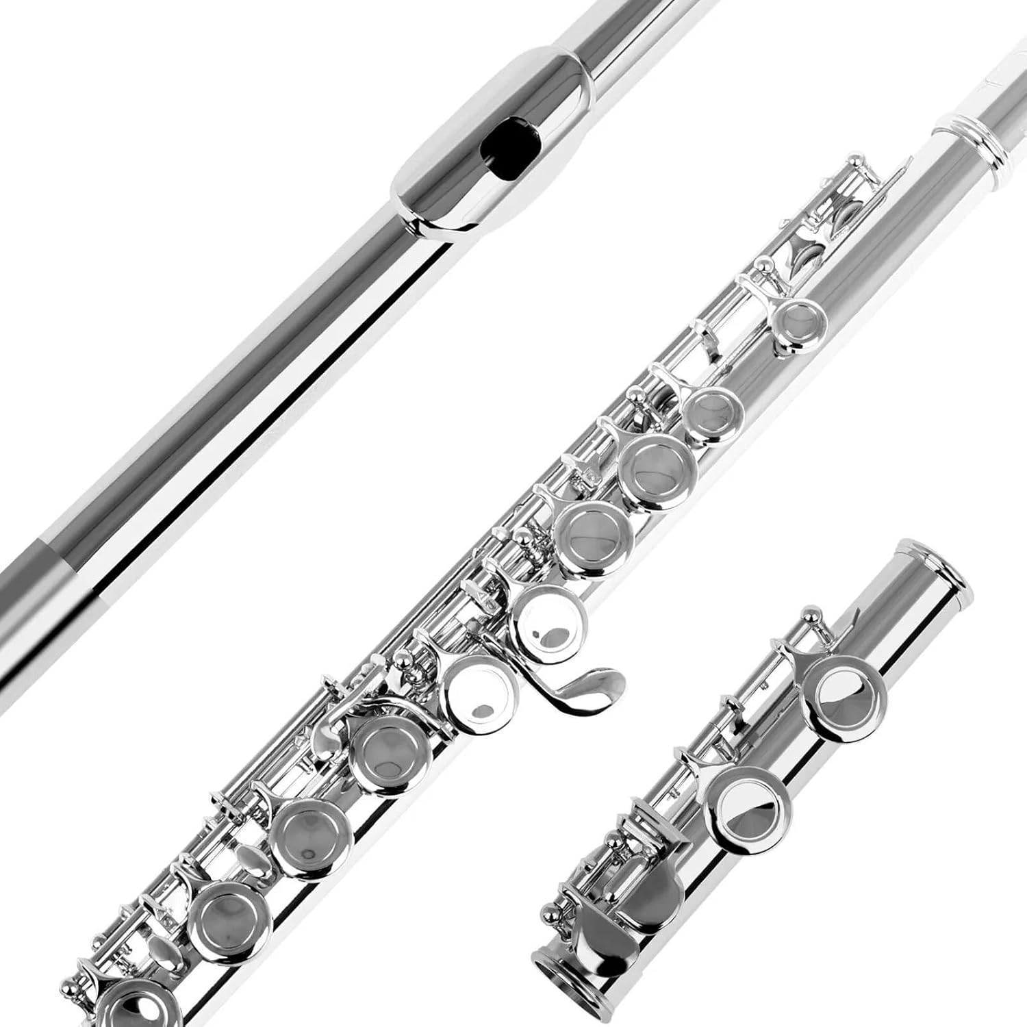 VBDEFRT Woodwind Instruments Flute 16 Closed Open Holes C Key Professional Transverse Flute Musical Instrument With Box