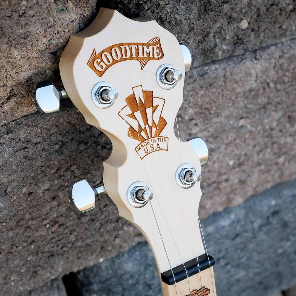 Deering Goodtime 2 5-String Maple Resonator Bluegrass Banjo Art Deco Inlay Bronze Powder Coat Hardware with Instrument Alley Bag, Tuner, Strings, Mute, Picks, Strap Bundle Package - Made in the USA