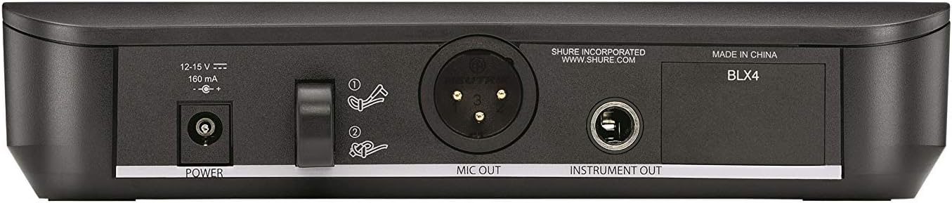 Shure BLX24/PG58 UHF Wireless Microphone System - Perfect for Church, Karaoke, Vocals - 14-Hour Battery Life, 300 ft Range | Includes PG58 Handheld Vocal Mic, Single Channel Receiver | H8 Band